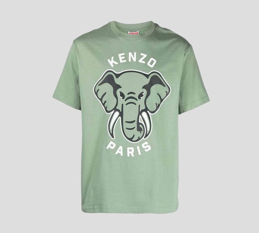 Kenzo - FRANELA CUELLO REDONDO CON ESTAMPADO DE ELEFANTE FRONTAL