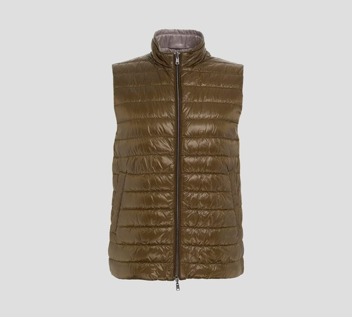 Herno - CHALECO PUFFER REVERSIBLE CON CIERRE FRONTAL Y DOBLE BOLSILLO