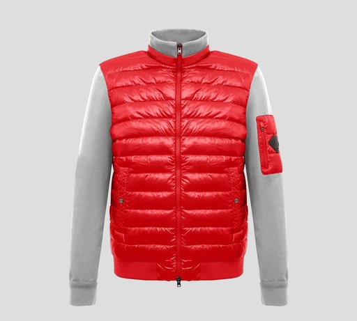 Herno - CHAQUETA PUFFER CON MANGAS EN TELA DE ALGODÓN Y CUELLO ALTO