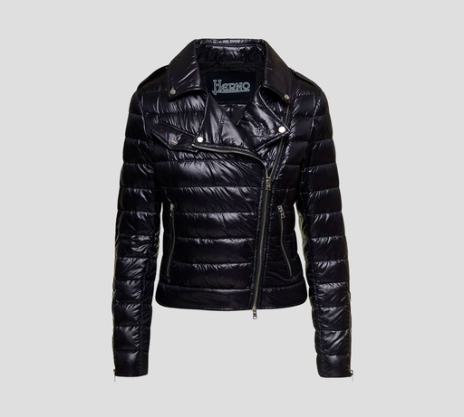 Herno - CHAQUETA PUFFER ESTILO BIKER CON CIERRE LATERAL