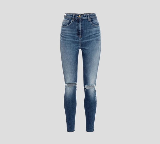 [PJ74I31E2-V320-104] Elisabetta Franchi - SKINNY JEANS CON RASGADOS SOBRE LAS RODILLAS