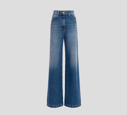 [PJ79D31E2-V300-104] Elisabetta Franchi - MOM JEANS ANCHOS CORTE RECTO