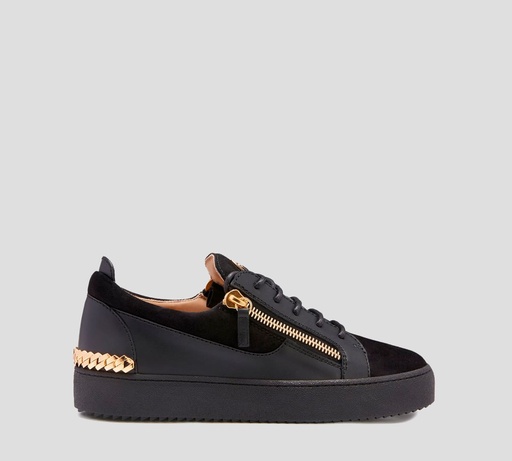 Giuseppe Zanotti - SNEAKERS MAY LONDON EN CUERO Y GAMUZA CON CADENAS