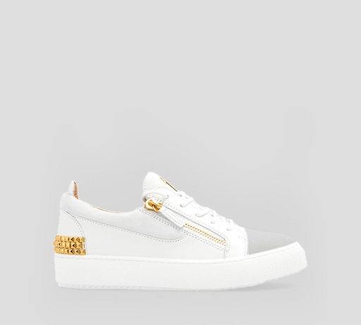 Giuseppe Zanotti - SNEAKERS CON CIERRES LATERALES Y DETALLES EN DORADO Y GAMUZA