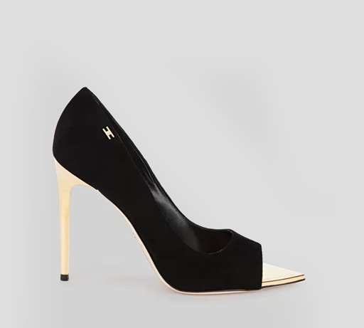 Elisabetta Franchi - PEEP TOE GAMUZADO CON PUNTA DESCUBIERTA Y TACÓN METÁLICO