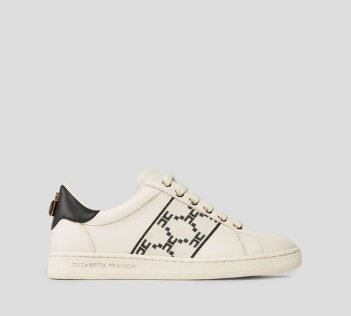 Elisabetta Franchi - SNEAKERS CLÁSICOS CON BANDA DE LOGO AL LATERAL Y APLIQUE METÁLICO