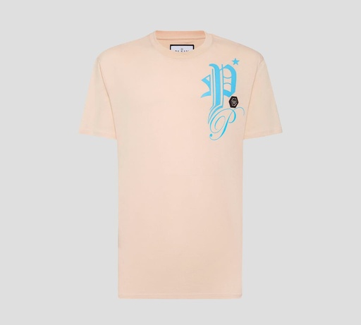 Philipp Plein - FRANELA UNICOLOR CUELLO REDONDO CON LETTERING GÓTICO