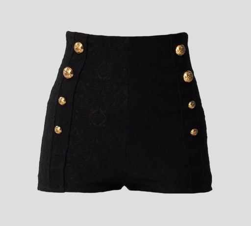 Elisabetta Franchi - SHORT EN TELA BORDADA CON BOTONES DORADOS