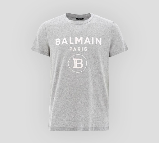 [UH01601-I3619UB] Balmain - FRANELA CUELLO REDONDO CON LOGO FRONTAL