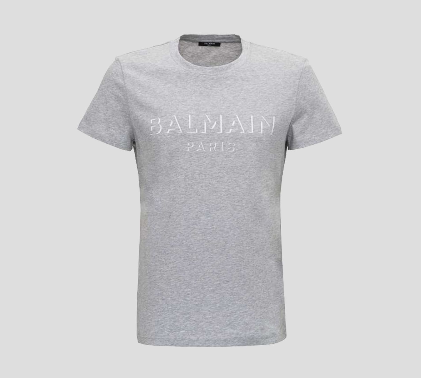 Balmain - FRANELA CUELLO REDONDO CON LOGO FRONTAL SESGADO