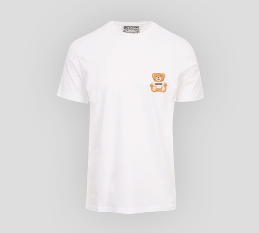 [V0723-2041-0001] Moschino - FRANELA CUELLO REDONDO CON OSO BORDADO SOBRE EL PECHO