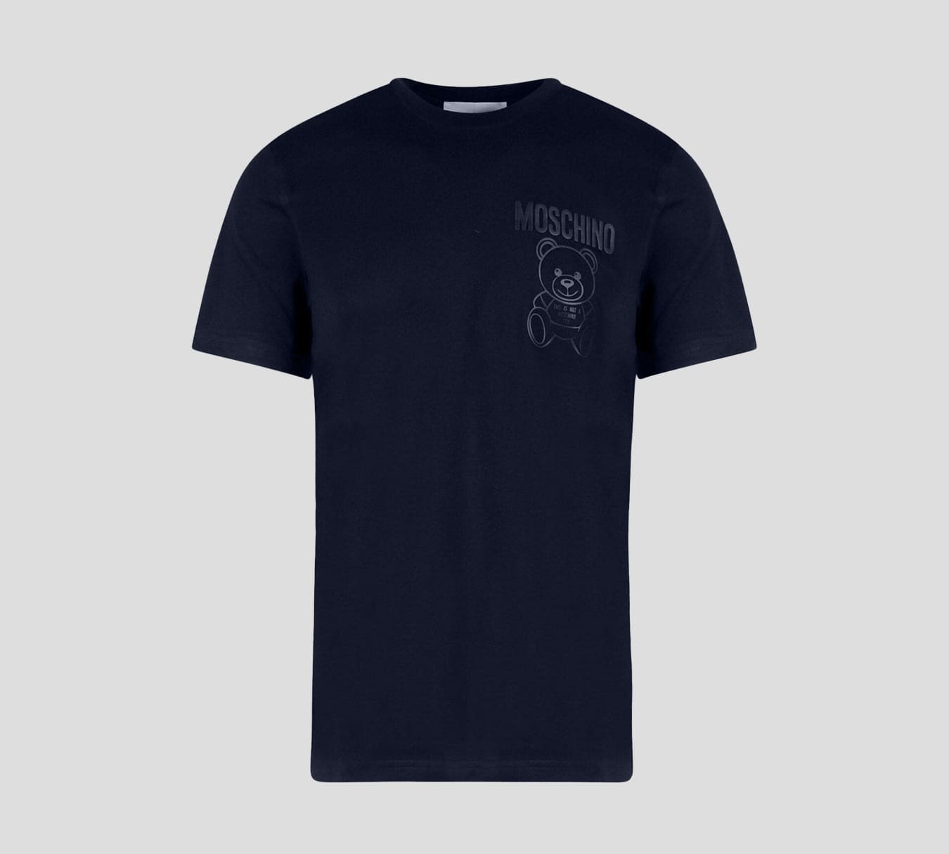 Moschino - FRANELA CUELLO REDONDO CON ESTAMPADO EN RELIEVE SOBRE EL PECHO