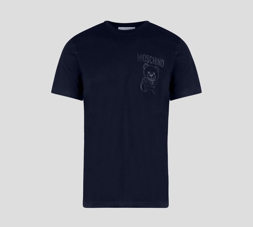 [V0731-2041-1290] Moschino - FRANELA CUELLO REDONDO CON ESTAMPADO EN RELIEVE SOBRE EL PECHO