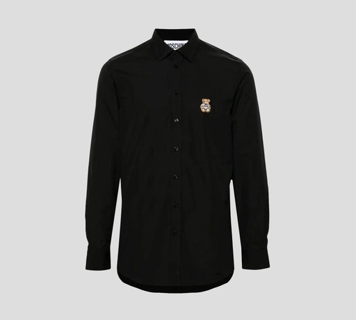 Moschino - CAMISA CON OSO BORDADO SOBRE EL PECHO