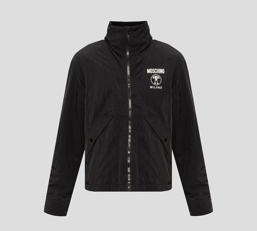 [ZRA0633-7015-1555] Moschino - CHAQUETA CON CIERRE FRONTAL Y HOODIE OCULTABLE EN EL CUELLO