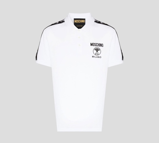 Moschino - POLO "MILANO" CON BANDAS ELÁSTICAS SOBRE MANGAS