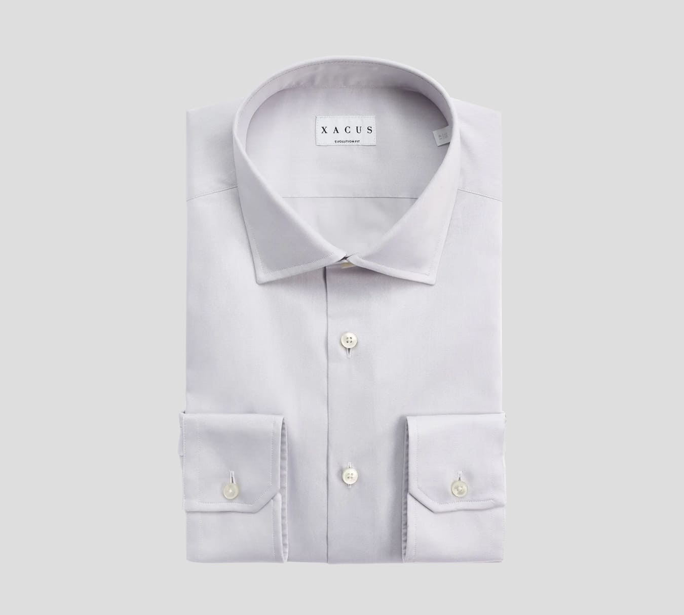 Xacus - CAMISA CUELLO ITALIANO LISO DE SARGA EN COLOR GRIS