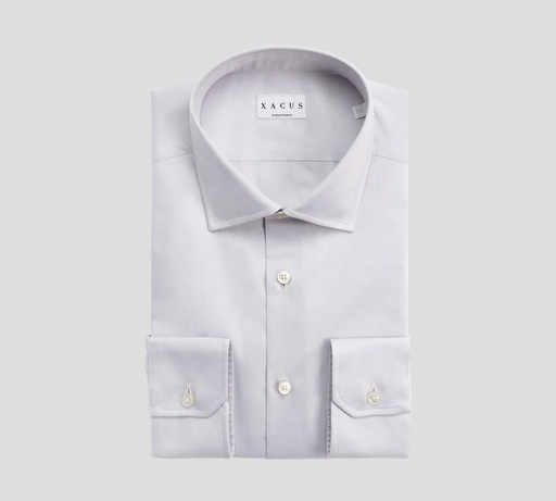 Xacus - CAMISA CUELLO ITALIANO LISO DE SARGA EN COLOR GRIS