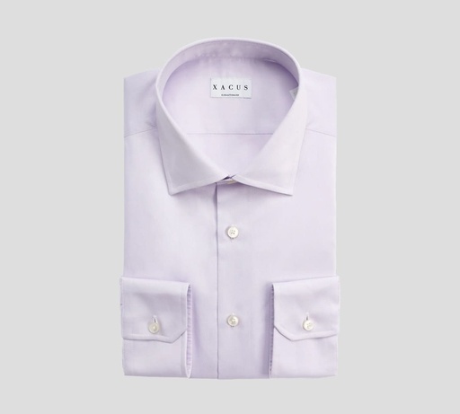 Xacus - CAMISA CUELLO ITALIANO LISO DE SARGA EN COLOR LILA