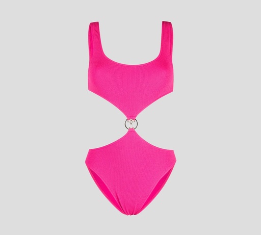 Moschino - TRIKINI UNIDO CON HEBILLA METÁLICA CIRCULAR AL FRENTE