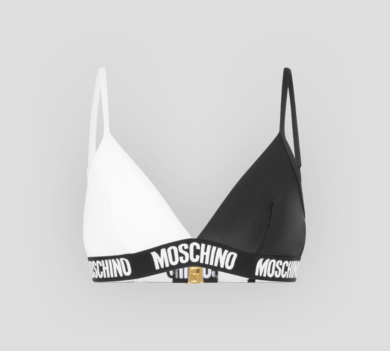 Moschino - TOP DE BIKINI BLACK & WHITE CON BANDA ELÁSTICA BAJO EL BUSTO