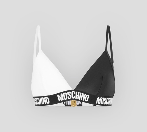 Moschino - TOP DE BIKINI BLACK & WHITE CON BANDA ELÁSTICA BAJO EL BUSTO