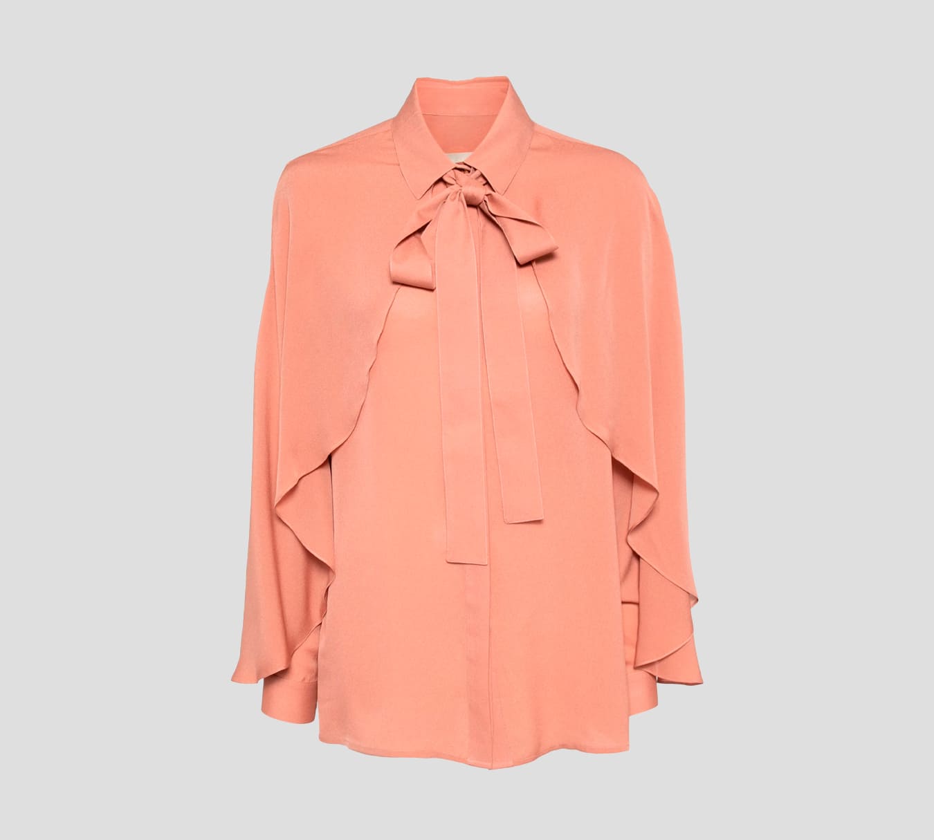 Elie Saab - BLUSA CON LAZO AL CUELLO Y VUELOS DE CAPA SOBRE LAS MANGAS