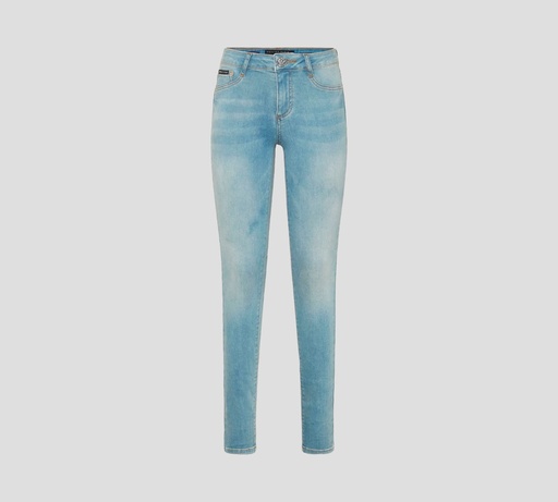 Philipp Plein - SKINNY JEANS CLÁSICO CON DETALLE DE PEDRERÍA SOBRE BOLSILLO TRASERO