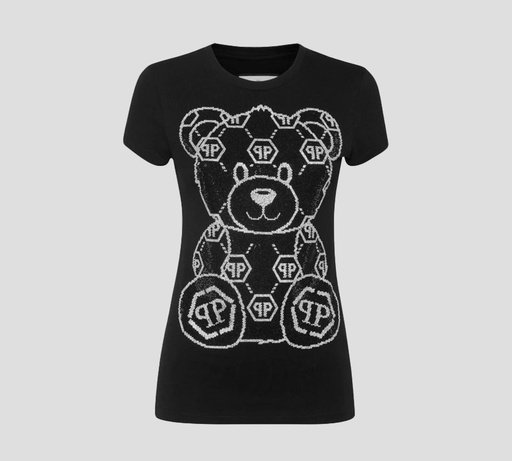 Philipp Plein - FRANELA CUELLO REDONDO CON TEDDY BEAR EN PEDRERÍA