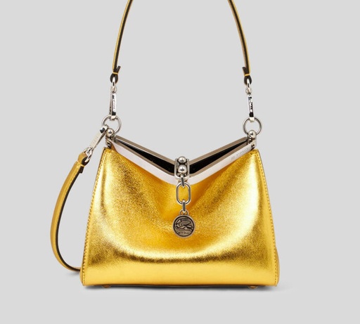 [WP1B0001-AP237-S0998] Etro - CARTERA VELA PEQUEÑA LAMINADA EN DORADO
