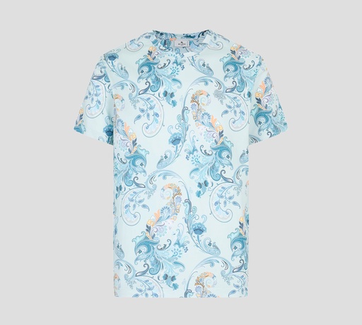 Etro - FRANELA CUELLO REDONDO CON ESTAMPADO PAISLEY FLORAL UNICOLOR