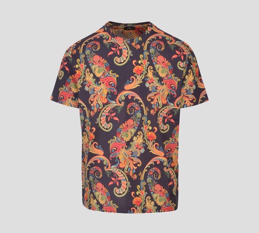 Etro - FRANELA CUELLO REDONDO CON ESTAMPADO PAISLEY FLORAL MULTICOLOR