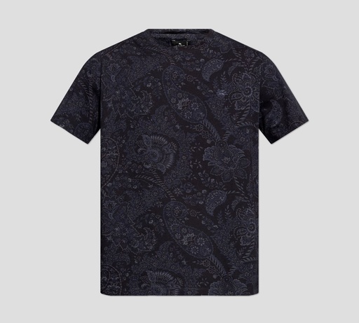 Etro - FRANELA CUELLO REDONDO AZUL MARINO CON ESTAMPADO PAISLEY