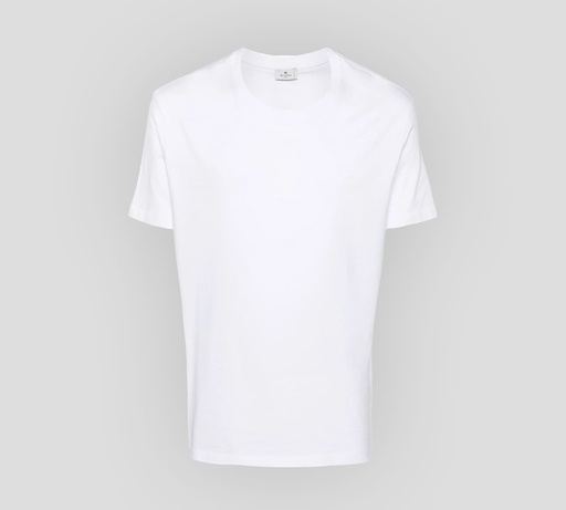 Etro - FRANELA BÁSICA CUELLO REDONDO CON LOGO BORDADO SOBRE EL PECHO