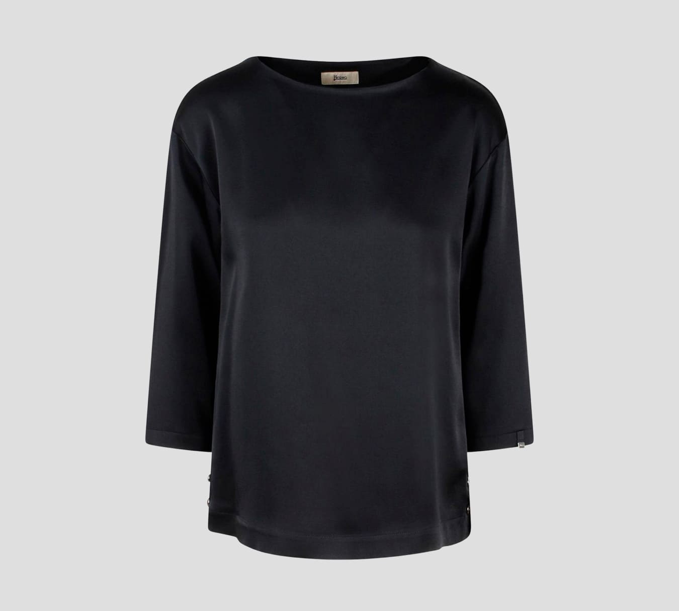 Herno - BLUSA DE SATÉN MANGA 3/4 CORTE RECTO