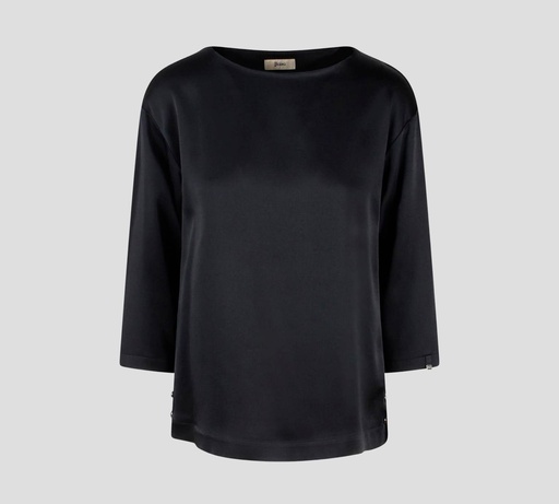 Herno - BLUSA DE SATÉN MANGA 3/4 CORTE RECTO