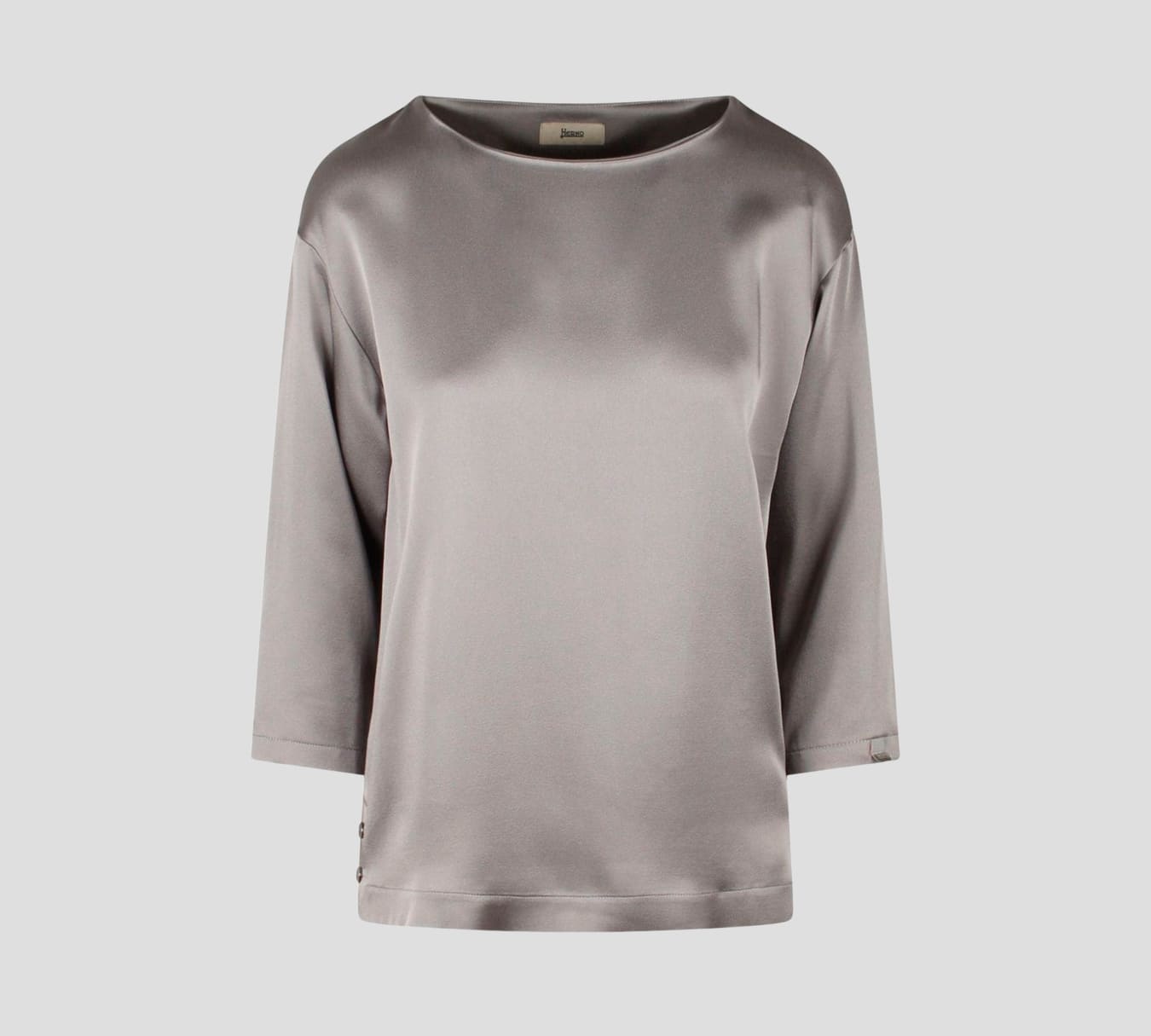 Herno - BLUSA DE SATÉN MANGA 3/4 CORTE RECTO