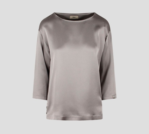 Herno - BLUSA DE SATÉN MANGA 3/4 CORTE RECTO