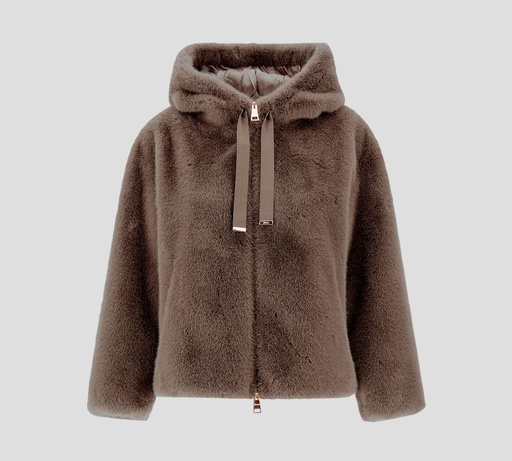 Herno - HODDIE BOMBER DE PELO CON CIERRE FRONTAL