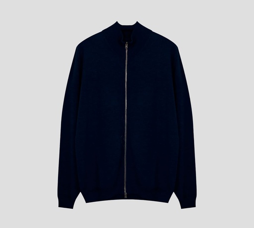 Herno - SWEATER DE PUNTO CON CIERRE FRONTAL Y CUELLO ALTO