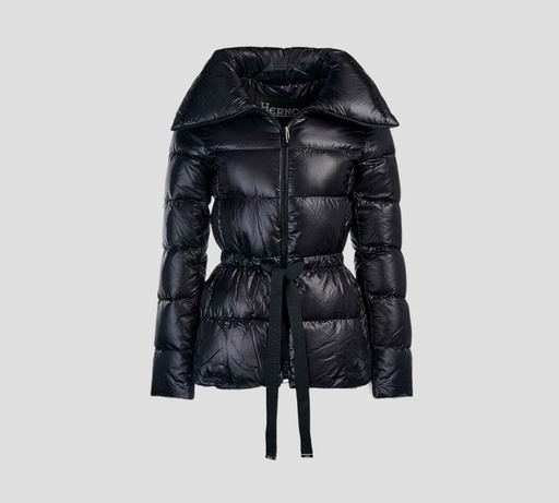 Herno - CHAQUETA PUFFER CON CINTA CEÑIDA A LA CINTURA Y CUELLO ALTO