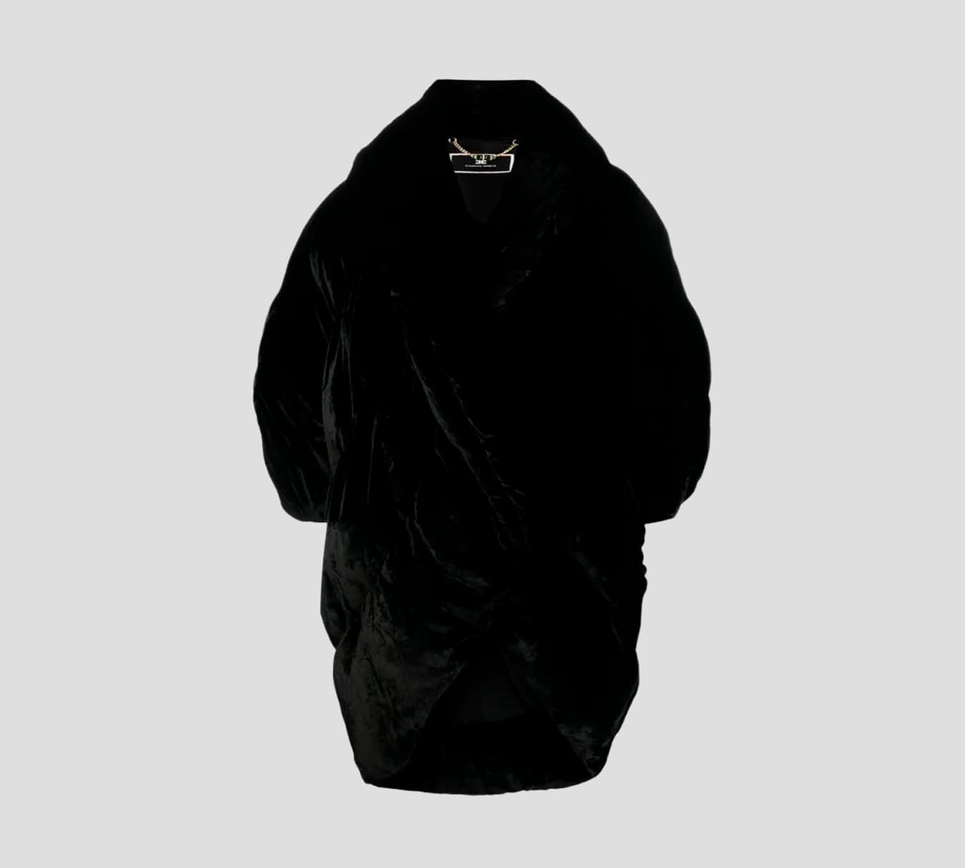 Elisabetta Franchi - ABRIGO ACOLCHONADO EN TERCIOPELO CON MANGAS MURCIÉLAGO