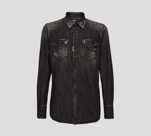 Dsquared2 - CAMISA DE JEAN CON DOBLE BOLSILLO FRONTAL