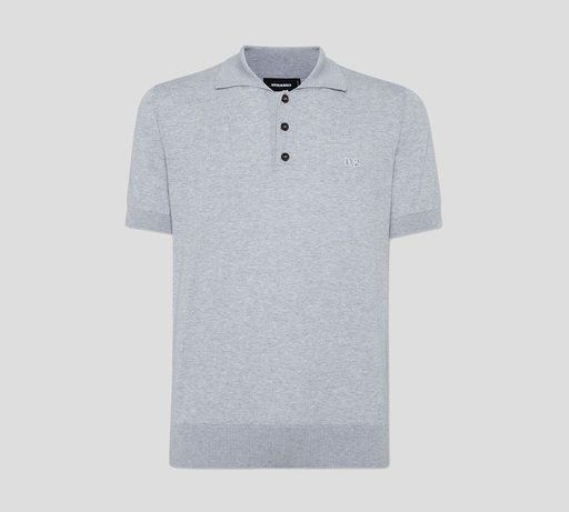 Dsquared2 - POLO UNICOLOR DE PUNTO CON ICONO MINIMALISTA BORDADO SOBRE EL PECHO
