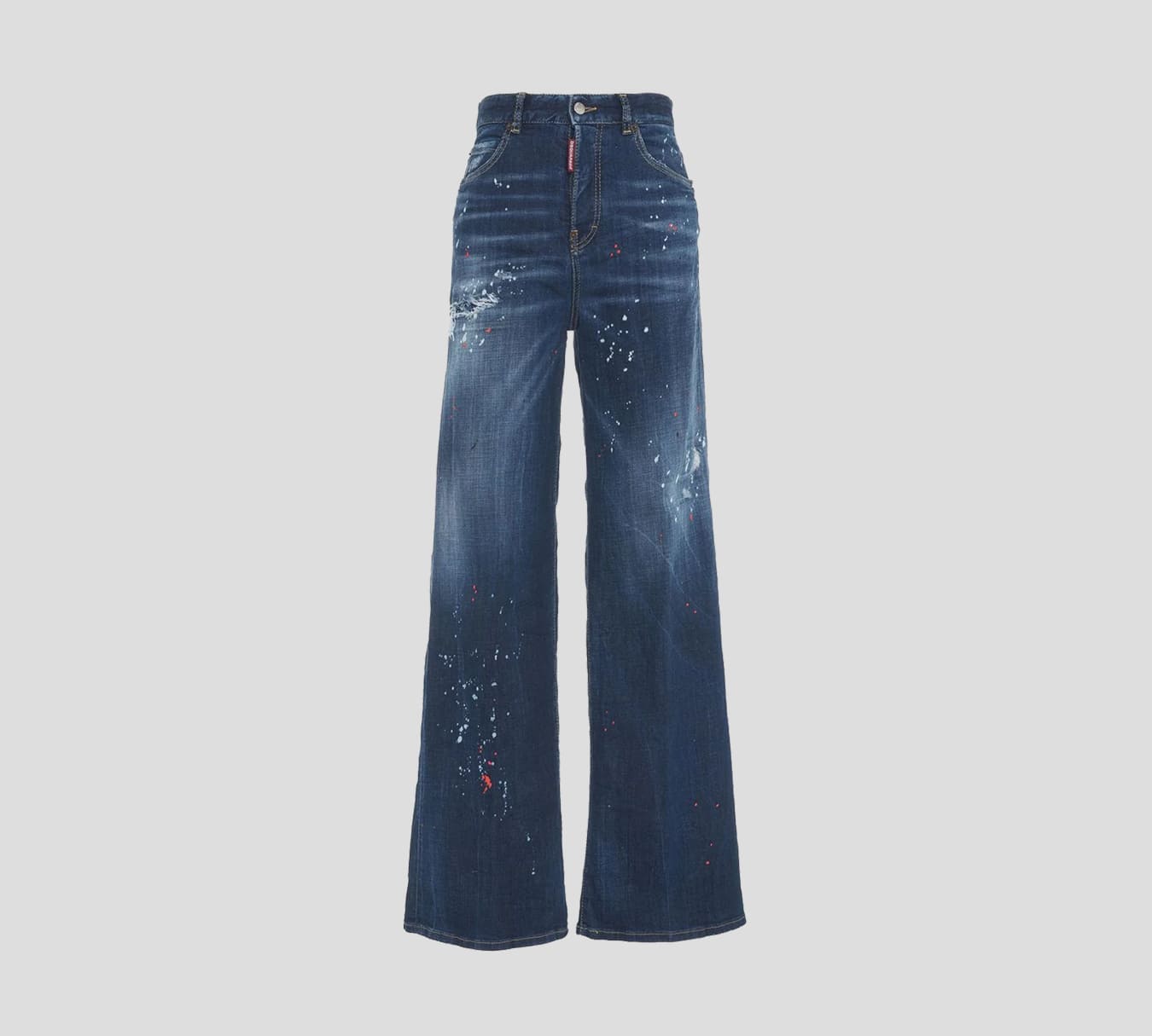 Dsquared2 - BLUE JEAN ANCHO CORTE ALTO CON SALPICADO DE PINTURA