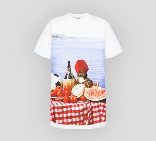 Moschino - FRANELA CUELLO REDONDO CON ESTAMPADO DE PICNIC