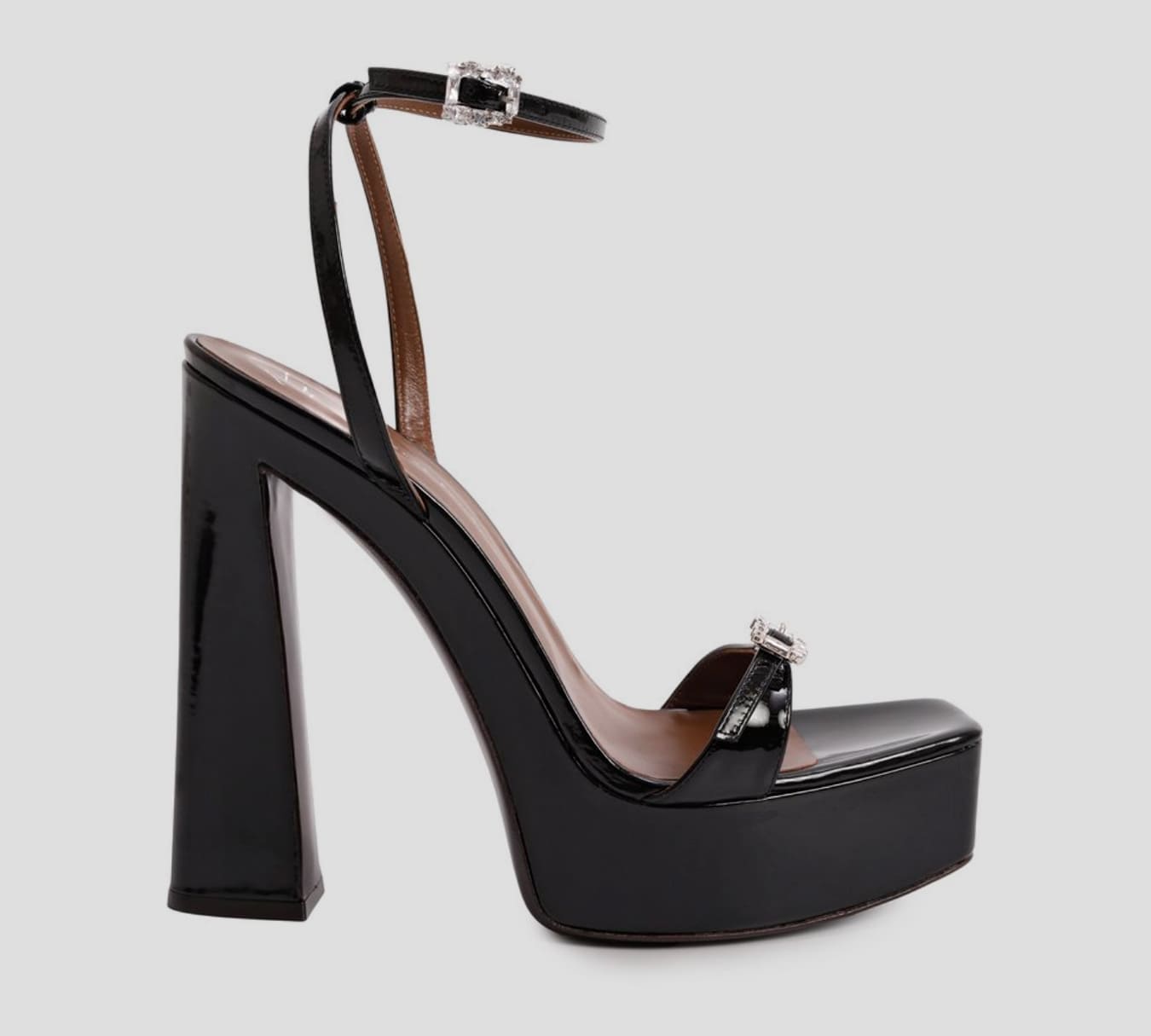Giuseppe Zanotti - SANDALIA DE PLATAFORMA CON AMARRE AL TOBILLO Y HEBILLAS EN PEDRERÍA