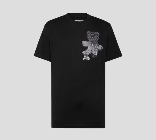 Philipp Plein - FRANELA CUELLO REDONDO CON TEDDY BEAR ESTAMPADO SOBRE EL PECHO