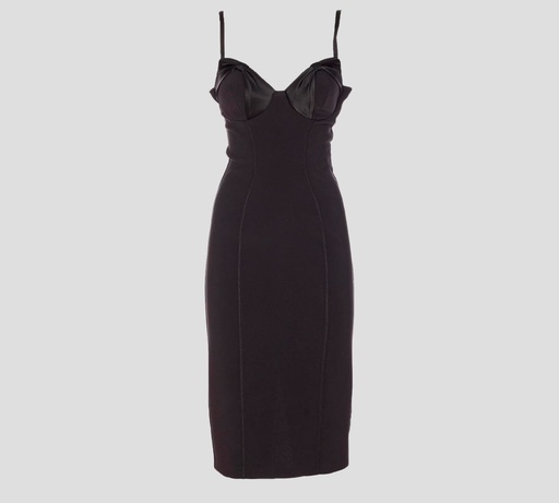 Elisabetta Franchi - VESTIDO CEÑIDO EN CREPÉ CON LAZOS DE SATÉN