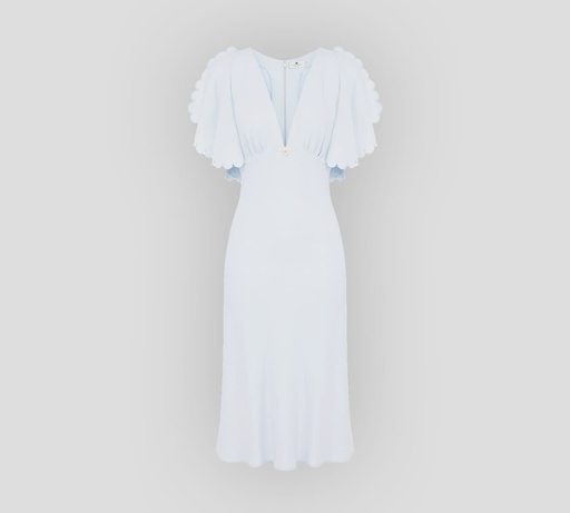 [AB76852E2-A28] Elisabetta Franchi - VESTIDO SUELTO EN TELA DE CREPÉ POR DEBAJO DE LA RODILLA